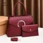 New Style Sac A Main Femme Vegan Leather Handbag Crossbody Bag Set Bag With 2 Pcs For Ladies