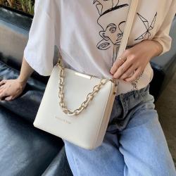 HR485 Women's Popular Tote Bag New Fashion Letters Chain Portable Bucket Bag PU Leather Versatile One Shoulder Crossbody Bag
