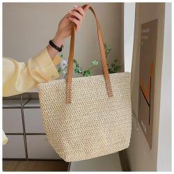 Minimalist big totes shoulder bags women straw woven handbags ladies luxury handbags for women luxury summer beach tote bags