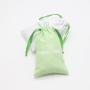 Promotion White Green Cotton Canvas Gift Packaging Skincare Makeup Bag Cotton Dust Pouch With Logo Printed