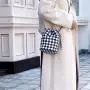 2024 new simple cell phone bag ladies plaid pattern crossbody female fashion small purse