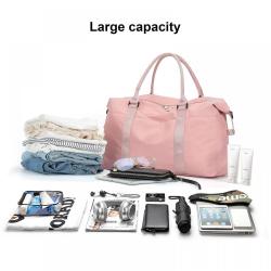 Custom Logo Travel Duffel Bag Sports Tote Gym Bag Shoulder Weekender Overnight Bag for Women