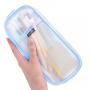Gelory Zipper Pencil Case Stationary Organizer Makeup Bag Simple Custom Transparent Mesh Pencil Pouch for travel office