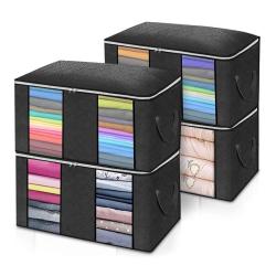 SN001 Foldable Clothes Organizer Nonwovens Storage Containers for Organizing Bedroom Closet Clothing Comforter Organization