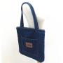 Large Capacity Denim Shoulder Bag Two-Strap Canvas Bag Fashionable Make-Up and Shopping Bag for Students and Mothers