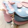 Custom single shoulder straddle Tote Bag Candy cute pearl decorative zipper chain niche design plus logo