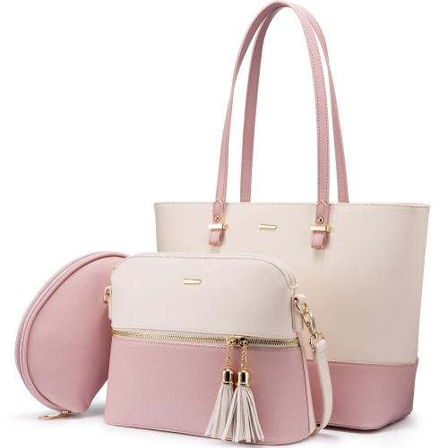 Custom Fashion 3pcs/set Designer Wholesale PU Leather Ladies Shoulder bag Luxury Purse and Handbags Set Stylish Women Tote Bag