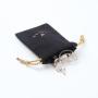 Customized Black Mini Canvas Flannel Gift Drawstring Bracelet Packaging Jewelry Bag