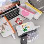 Gelory Blank DIY Craft Pencil Bag Travel Toiletry Pouch Custom Sublimation Zipper Canvas Pencil Bag