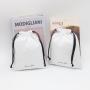 Custom Logo Printed Cotton Twill Drawstring Cosmetic Makeup Storage Bag Recycle Small Cotton Skincare Makeup Pouch