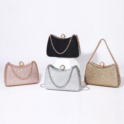 Crystal luxury diamond clutch bag lady wedding bridal evening purse hand bag rhinestone evening bag with chain