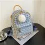Plush Pendant Backpack Women Pure Color Custom Designer Handbag Pu Leather Fashion Lady Bag JY221006