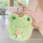Hot sale plush frog design coin purse custom shape Wrist pouch mini keychain frog fur wallet