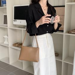 New design Fashion plain PU leather shoulder bag for women Simple cheap handbags ladies South Korean style small hand bags
