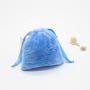 High Quality Long Hair Velvet Drawstring Jewelry Packaging Pouch Blue Cosmetic Skincare Product Packaging Velvet Gift Bag
