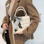 ZR263 Retro Texture Women's Bag Autumn New Fashion Crossbody Simple Fashionable Silk Scarf Handheld Shoulder Bag