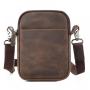 Customized Men's Genuine Leather Waist Bag Mad Horse Skin Shoulder Crossbody Bag Multi functional Outdoor Leather Phone Bag