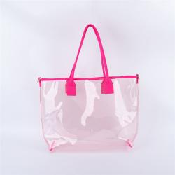 Keymay RTS Large Plastic Colored Clear Pvc Tote Bag Clear Purses Women Handbags Clear Stadium Approved Tote Bag Tote Bag Clear
