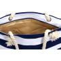 Casual Canvas Shoulder Shopper Bag Stripe Printing Beach Bags Ladies Girls Women Shopping Tote Handbag