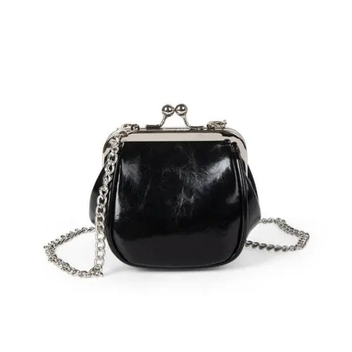 Wholesale Mini Metal Clip Handbag Luxury High Quality Chain Shoulder Bag PU Leather Cute Lipstick Bag