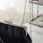 ZWY338 Wholesale New Ladies Elegant Evening Bag Satin Glossy Pleated Clutch Bag Rhinestone Luxury Banquet Party Bag with Chain