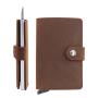 Wholesale Cowhide Leather Aluminum Mens Wallet Crazy Horse Leather Metal Wallet RFID Pop Up Card Holder Wallet