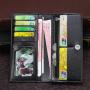 ZX006 Long Soft Leather Money Clip Business Wallet Card Holder Magnetic Button Multi-Card Men's Wallet Zipper Coin Pocket Wallet