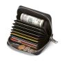 CUIKCA Fashion Lychee Pattern PU Leather Unisex Organ Type Card Holder RFID Wallet Zipper Coins Purse Business ID Bank Card Case