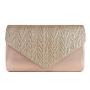 evening bag 2024 New fashion pleated shoulder bag Casual simple dinner party crossbody bag Gold Satin for women wedding party