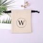 Custom Logo Printed Small Cotton Canvas Cosmetic Gift Packaging Bag Natural Drawstring Dust Jewelry Pouch