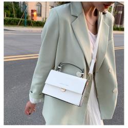2022 New Fashion Women's Bag High Texture Pu Solid Color Lock Women's Handbag Leisure Simple Single Shoulder Messenger Bag