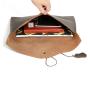 Custom men woman vegetable tanned leather multifunction office documents bags A4 paper file pouch envelope bag conference