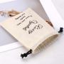 Custom Logo Printed Natural Muslin Packaging Bag Drawstring Organic Wedding Christmas Party Gift Storage Cotton Pouch