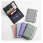 ZR583 Strap PU Leather RFID Passport Bag Anti Theft Clip ID Portable Bank Card Holder Daily Matching Solid color Wallet Clip