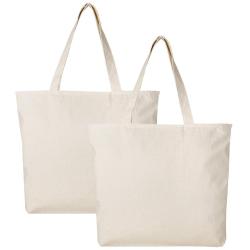 Gelory Eco Friendly Heavy Duty Custom Logo Printed Canvas Shopping Bag Tote Bag with Zipper