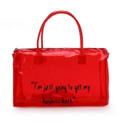 Multi Functional Custom Clear Overnight Tote Spend a night Bag Large Capacity Weekend Travel Fashionable PVC Neon Travel Bag