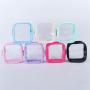 Keymay Hot Sale Personalized Letter Patches Waterproof Pvc Clear Makeup Pouches Vinyl Cosmetic Bags Travel Transparent Bags