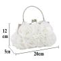 Fashion Purse Wristlet Handle Red Rose Flower Bridal Dress Handbag Clutch Purse Evening Bags Party Ladies Purse With Chain