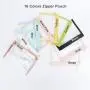 Deboss Logo PU & Clear Vinyl Portable Women Wedding Zipper Flat Pouch Transparent Travel Makeup Bag Evening Ladies Clutch Bag