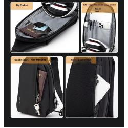 ZF279 Slanting Cross-body Bag Men Polyester Shoulder Chest Bag Simple Waterproof Wear-resistant Fashion Business Travel Bag