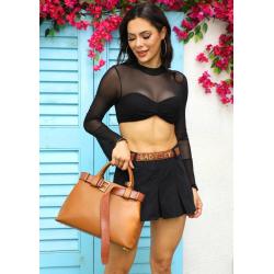 Super product fashion ladies bag playful personality women handbag with belt soft PU leather tote bag top shoulder bag 33cm 2024
