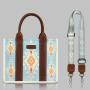 Custom Wholesale Bohemian Geometric Square Handbag Women's Classic Vintage small Long Shoulder Strap Crossbody  Canvas Bag