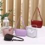 Customs Handbag Logo Women Luxury Fashion Striped Handbags China Wholesale PU Lady Purses Girl Pure Color Zipper Bucket Handbag