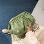 ZR274 Women's Bag New PU Blue Cool Qi Ruffle Pattern Foreign Style Texture One Shoulder Chain Crossbody Bag