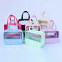 Personalised Clear PVC and Nylon Wash Bag Cosmetic Large Travel Waterproof Makeup Tote Bag Toiletry Storage Organizer Bag