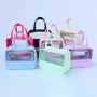 Personalised Clear PVC and Nylon Wash Bag Cosmetic Large Travel Waterproof Makeup Tote Bag Toiletry Storage Organizer Bag