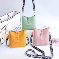 Crocodile patterned bucket bag women messenger bags 2024 new Korean fashion trendy shoulder crossbody bag for women
