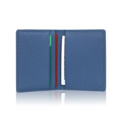 High quality leather credit card holder sanffiano bifold card holder wallet leather card holder
