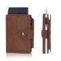 Custom Business Card Holder RFID Men Card Pop Up Wallets Genuine Leather Slim Thin Aluminum Wallet