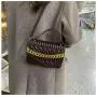 Chain Handbag Women's 2024 Fashion Retro Embossed Lingge Small Square Bag Women's One Shoulder Messenger Bag